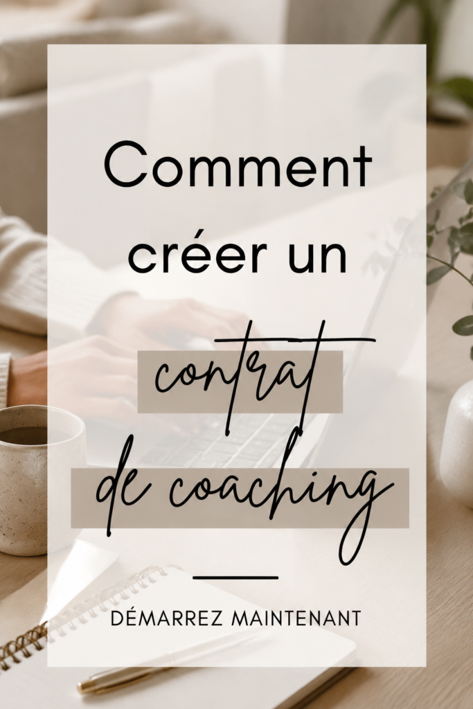 Illustration d'un contrat de coaching sur un bureau avec un stylo.