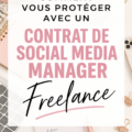 Contrat de gestion des réseaux sociaux sur une table en bois