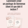 Un pack d'accueil élégant et professionnel pour clients, avec des brochures et des cadeaux
