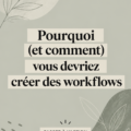 Une femme en train de concevoir un workflow pour son entreprise avec des post-its et un tableau blanc.