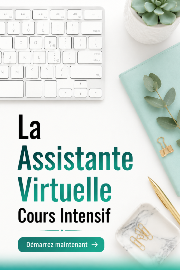 Visuel engageant d'une assistante virtuelle travaillant sur un ordinateur à domicile, représentant une carrière flexible.