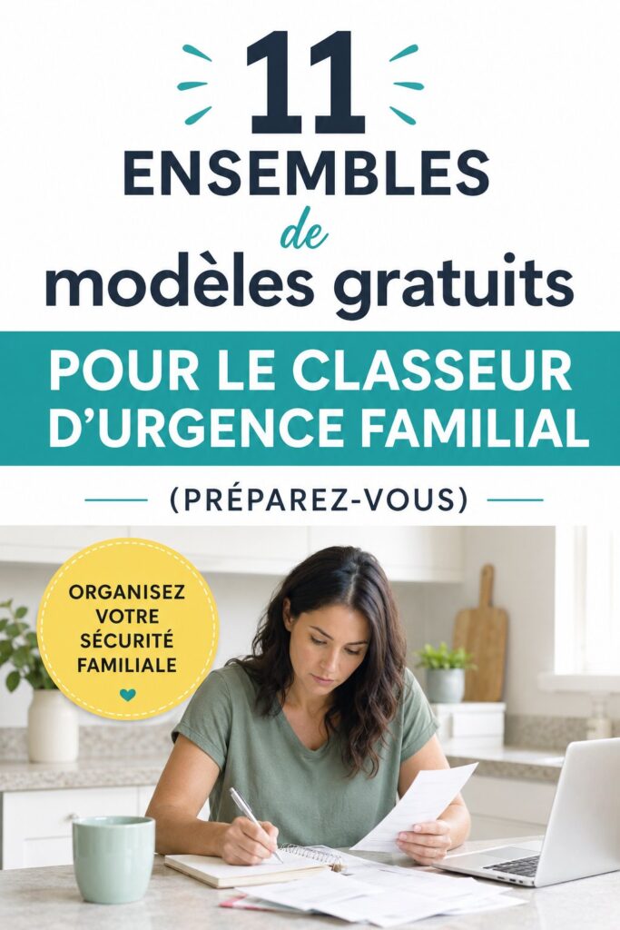 Dossier d'urgence familial organisé avec documents essentiels