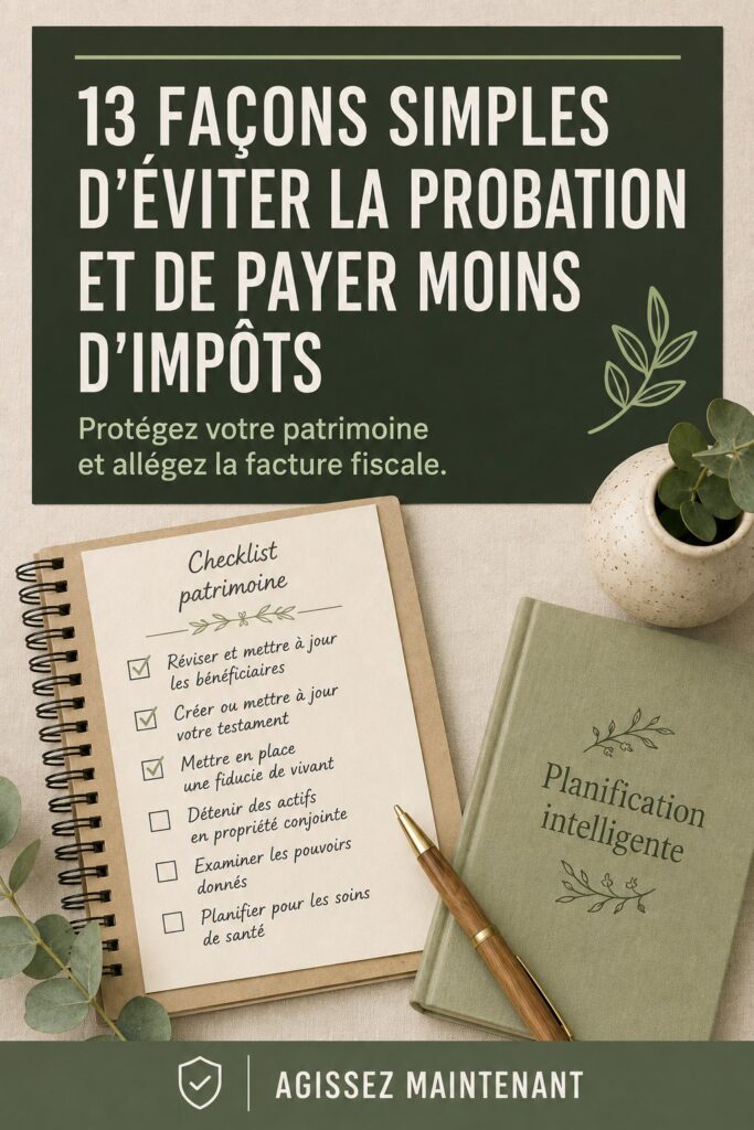 Image illustrant la planification successorale et la gestion des impôts familiaux.