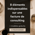 Image d'une facture de consultant illustrant des détails professionnels.