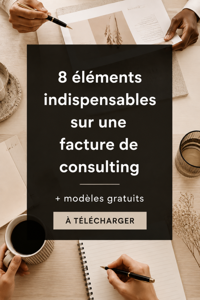 Image d'une facture de consultant illustrant des détails professionnels.