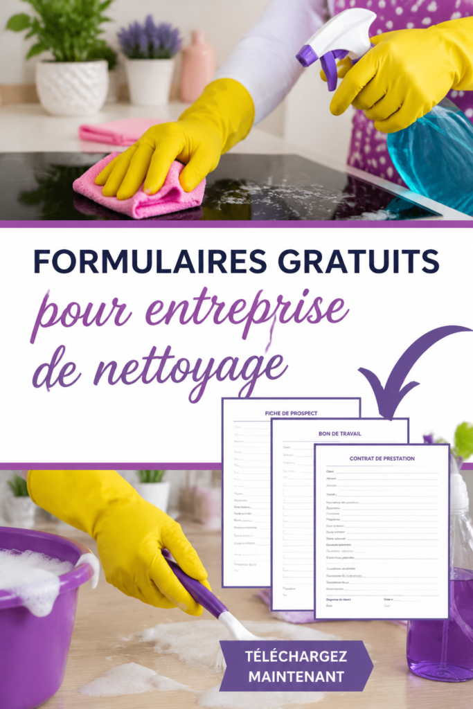 Illustration de formulaires gratuits pour gestion d'entreprise de nettoyage