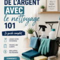 Femme souriante en train de nettoyer une maison, prête à offrir ses services de ménage.
