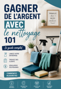 Femme souriante en train de nettoyer une maison, prête à offrir ses services de ménage.