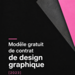 Un modèle de contrat de freelance en design graphique sur un bureau au style chaleureux.