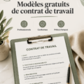 Une image d'exemples de modèles d'accords d'emploi sur un bureau