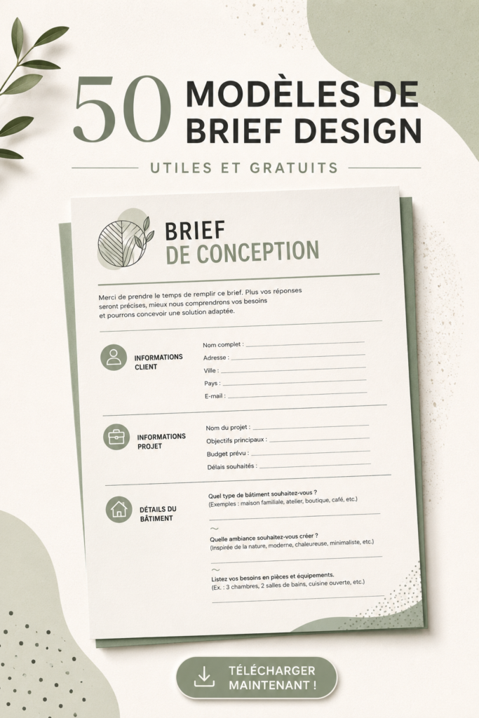 Modèles de briefs créatifs sur un bureau