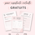 Illustration d'une assistante virtuelle en train de travailler avec des documents légaux