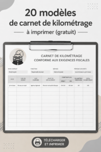Modèle féminin de log de kilométrage imprimable pour déplacements professionnels.