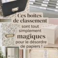 Boîtes de rangement colorées sur un bureau organisé, symbolisant l'efficacité et la clarté dans le travail.