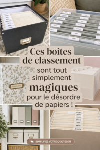 Boîtes de rangement colorées sur un bureau organisé, symbolisant l'efficacité et la clarté dans le travail.
