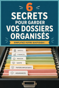 Femme consultant ses fichiers bien organisés sur un bureau.