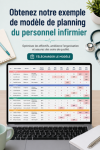 Modèle de planning pour le personnel infirmier avec des horaires organisés