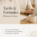 Une femme d'affaires souriante examinant des forfaits pour son entreprise sur les réseaux sociaux.