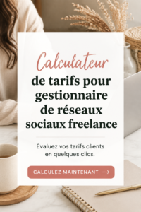 Femme souriante évaluant le coût d'un freelance pour la gestion de réseaux sociaux.
