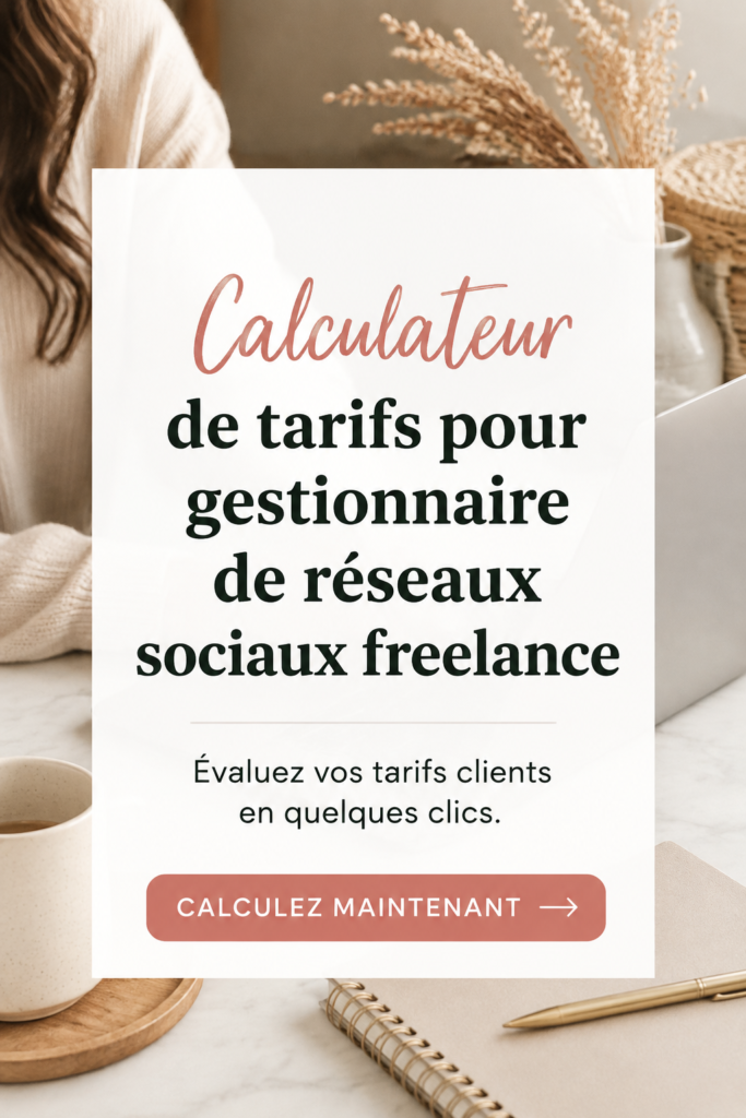 Femme souriante évaluant le coût d'un freelance pour la gestion de réseaux sociaux.
