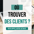 Illustration d'une femme professionnelle utilisant un ordinateur pour rechercher des clients en ligne.