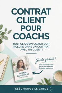 Aperçu d'un contrat de coaching posé sur un bureau méthodiquement organisé, illustrant l'importance des accords clients.