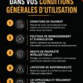 Un document de conditions générales d'entreprise illustré sur un bureau.