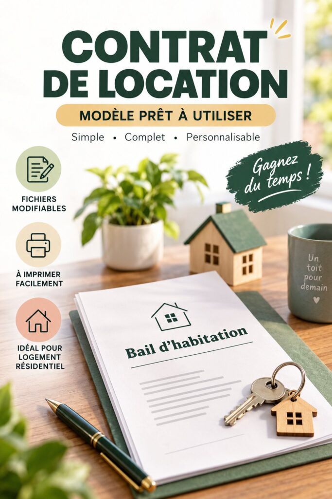 Modèle de contrat de location disponible en téléchargement.