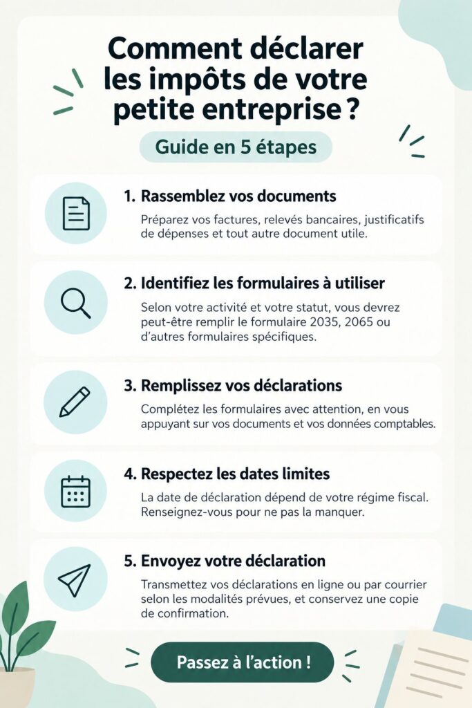 Femme en train de remplir des documents fiscaux pour sa petite entreprise