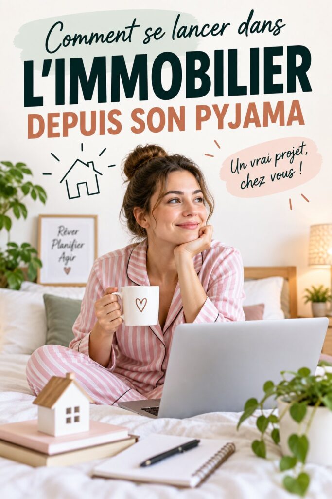 Femme travaillant sur un ordinateur à la maison, explorant le secteur immobilier