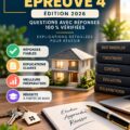 Une femme concentrée en train d'étudier pour l'examen national de l'immobilier.