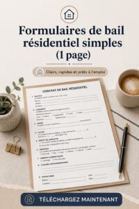 Modèle simple de contrat de location résidentielle