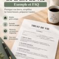 Modèle de fiducie vivante sur un bureau avec des notes et un stylo