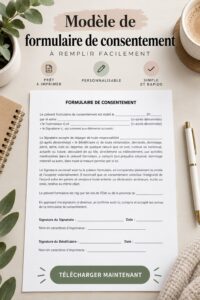 Modèle de formulaire de consentement à remplir, prêt à être utilisé