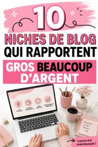 Femme en train de bloguer sur un thème rentable
