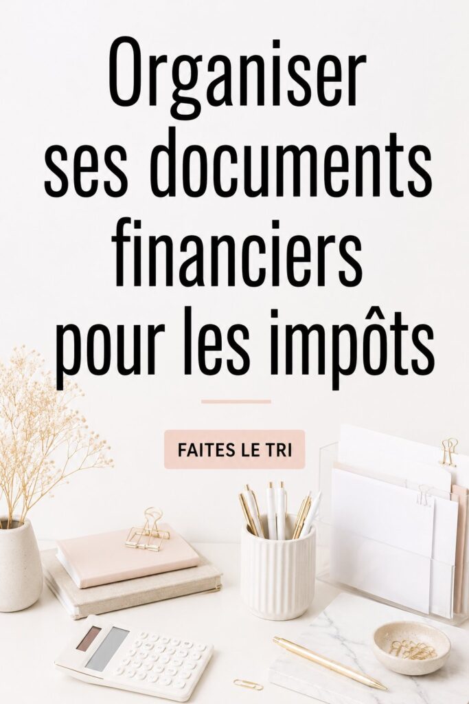 Femme organise ses documents financiers pour sa déclaration d'impôts