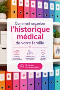 Une femme souriante au téléphone tout en regardant des documents médicaux de famille