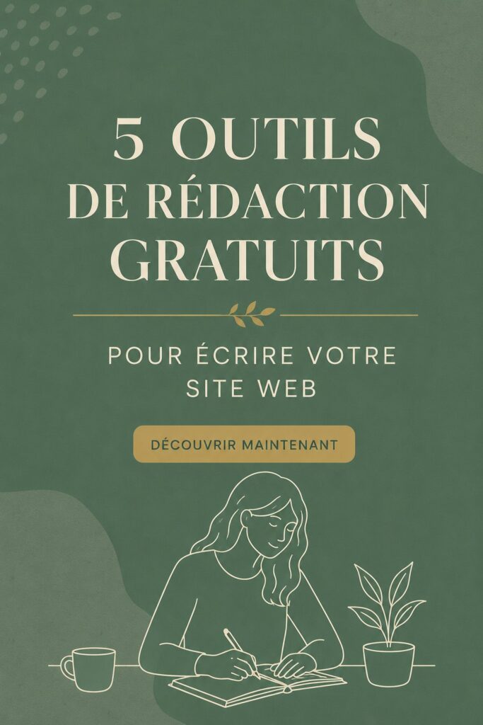 Un bureau avec un ordinateur et un cahier ouverts, symbolisant des outils de rédaction pour un site web.