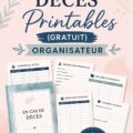 Un aperçu coloré de printables pour l'organisation des affaires personnelles.