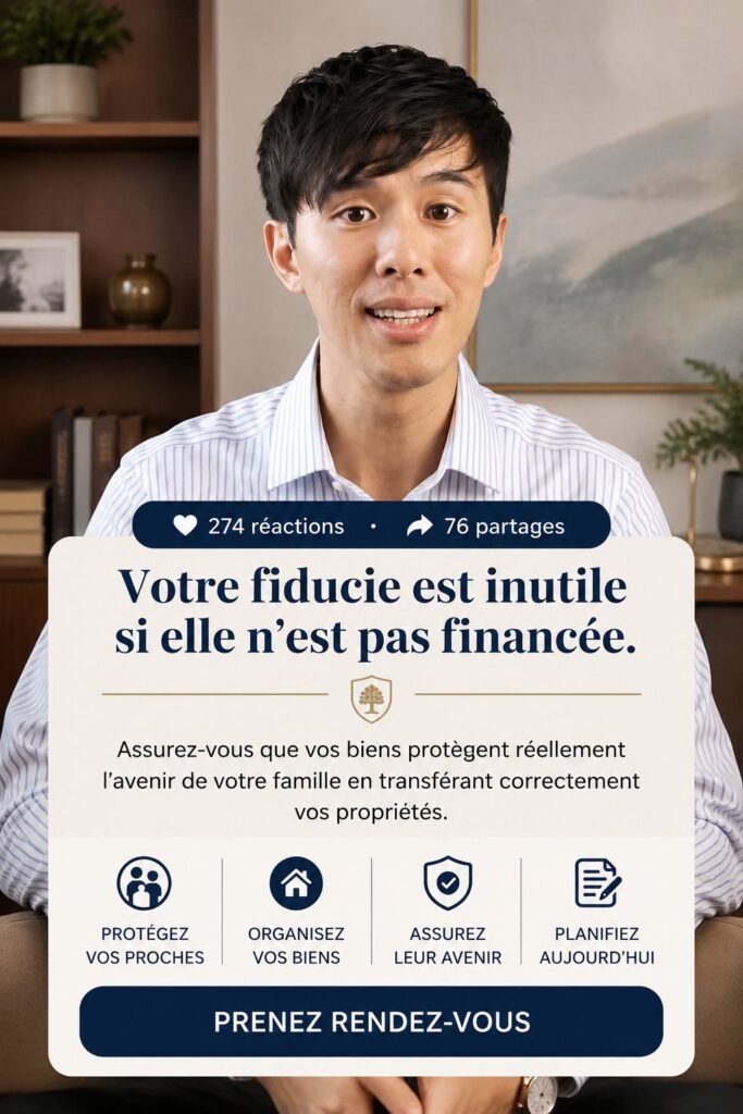 Visuel représentant une famille réunie, symbolisant la sécurité et la protection financière avec un trust vivant.