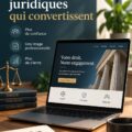 Capture d'écran d'un site web juridique moderne, design accueillant