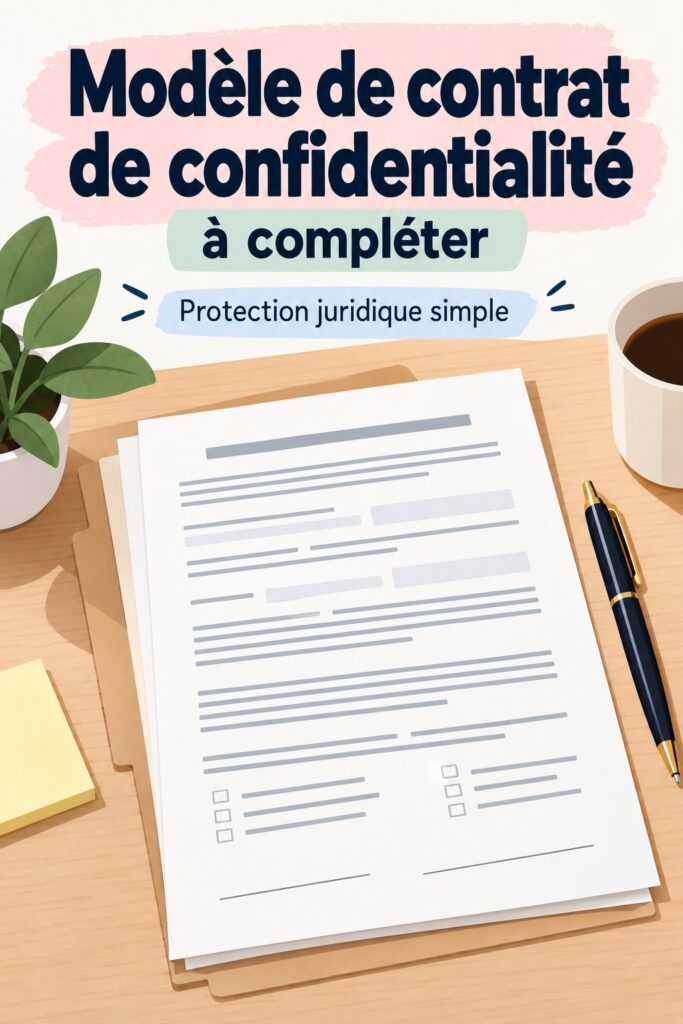 Modèle d'accord de confidentialité avec des lignes pour les signatures