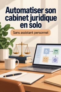 Avocate utilisant un logiciel d'automatisation dans son cabinet d'avocat.