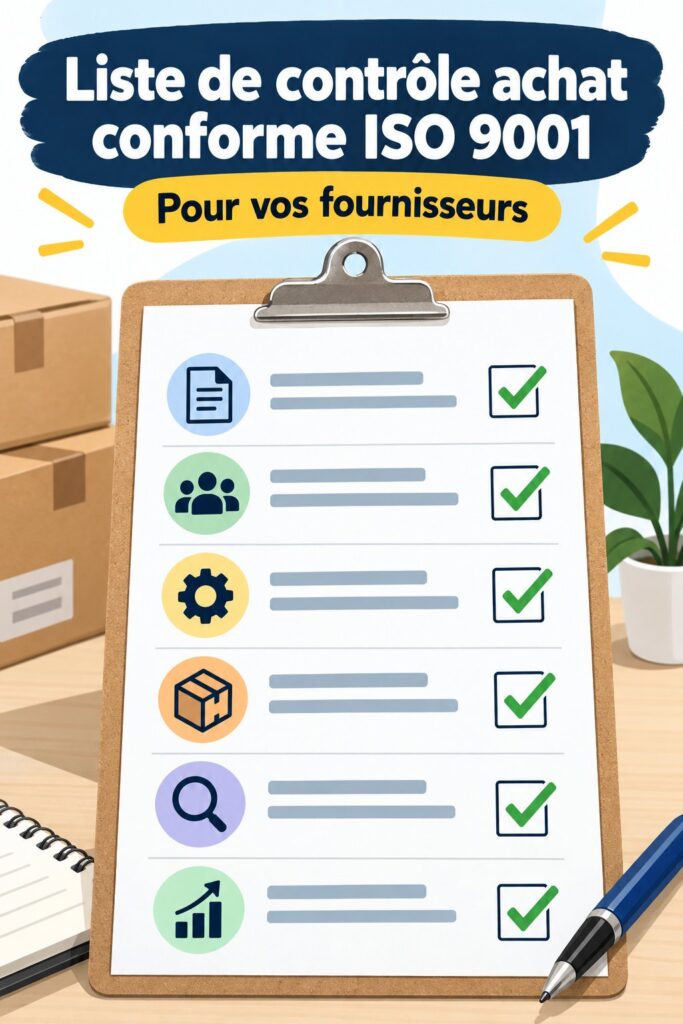 Image descriptive d'une checklist ISO 9001 pour les entreprises.