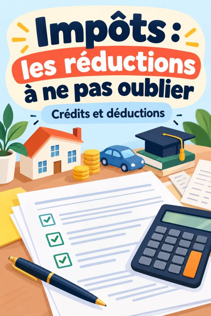 Femme examinant des documents fiscaux avec un sourire, prête pour sa déclaration d'impôts.