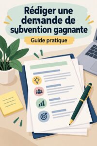 Femme rédigeant une demande de subvention pour son entreprise.
