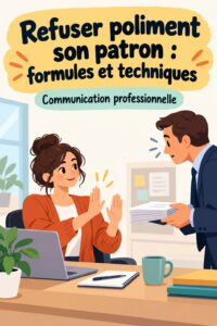 Femme au travail confidentielle, réfléchissant à la manière de dire non à son patron.