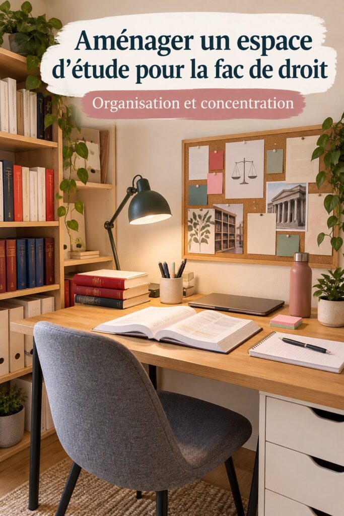 Un espace d'étude bien aménagé avec des accessoires inspirants et une bonne lumière