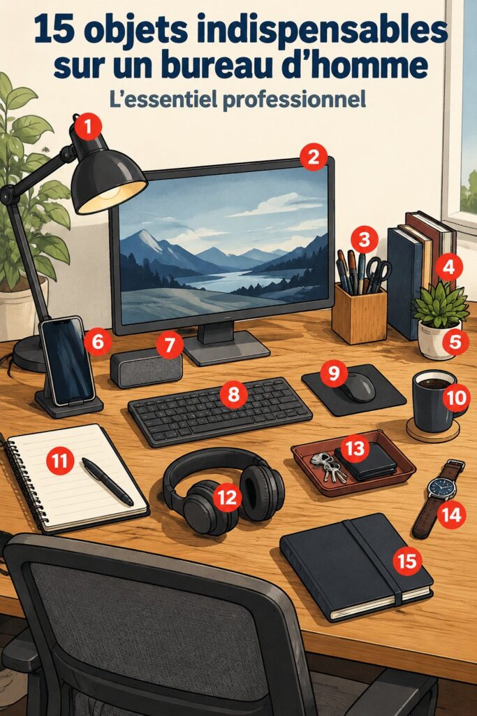 Cuisine avec un bureau bien organisé et des éléments pratiques pour le travail.