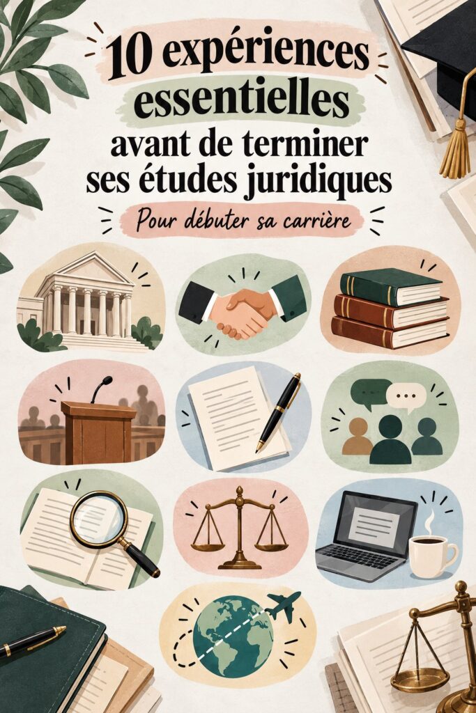 Étudiante en droit examinant des documents juridiques, symbolisant la réussite académique.